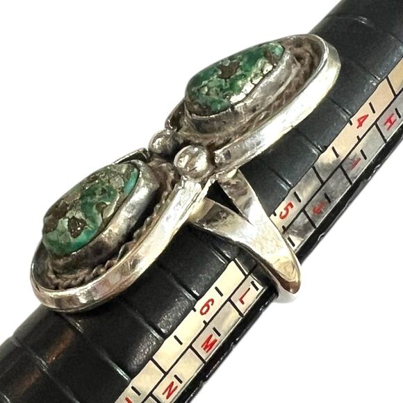 Vintage Navajo Sterling Silver Ring with Rare Royston Turquoise – Size 5.5 - Picture 6 of 7